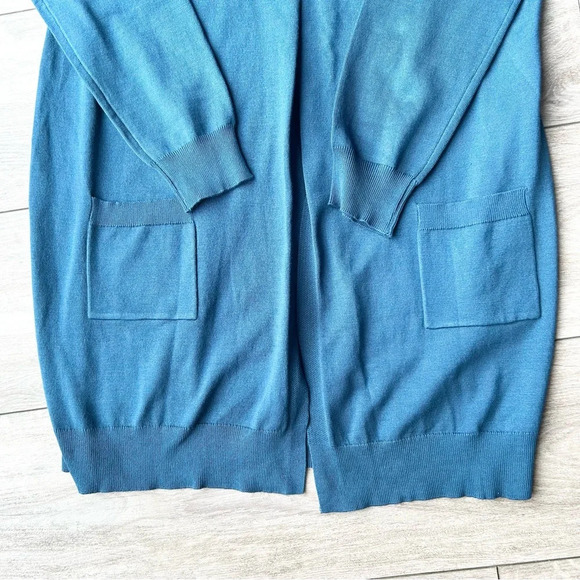 NWT Grace Karin Blue Open Front Long  Length Cardigan - Picture 8 of 15